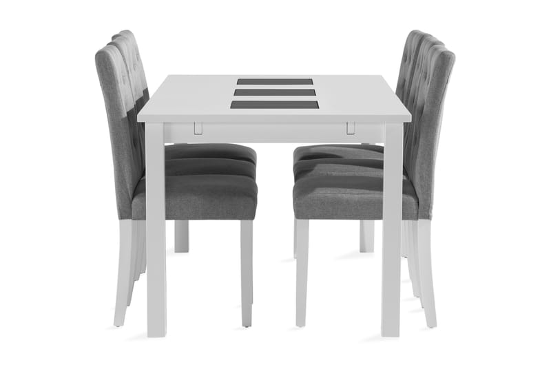 Jasmin Forlengbar Spisegruppe 180cm inkl 6 Brunnevik Stoler - Hvit - Møbler - Bord - Spisegrupper