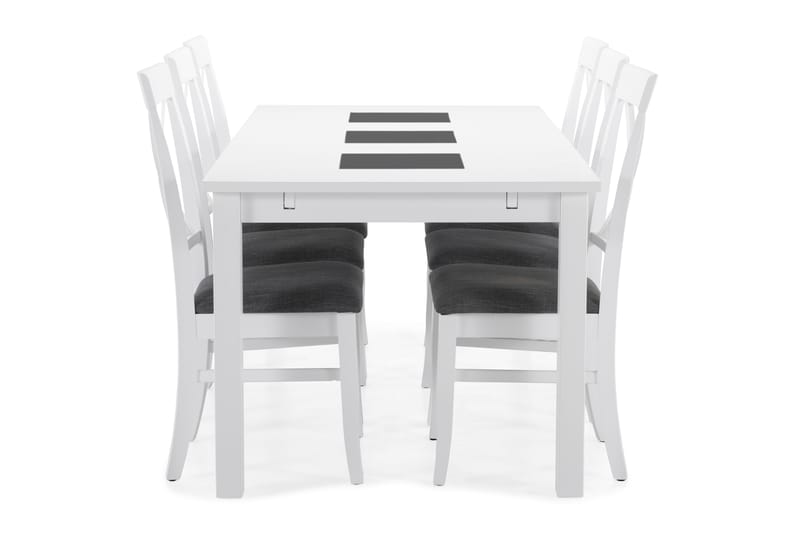 Jasmin Spisebord med 6 Hartford stoler - Hvit - Spisegrupper