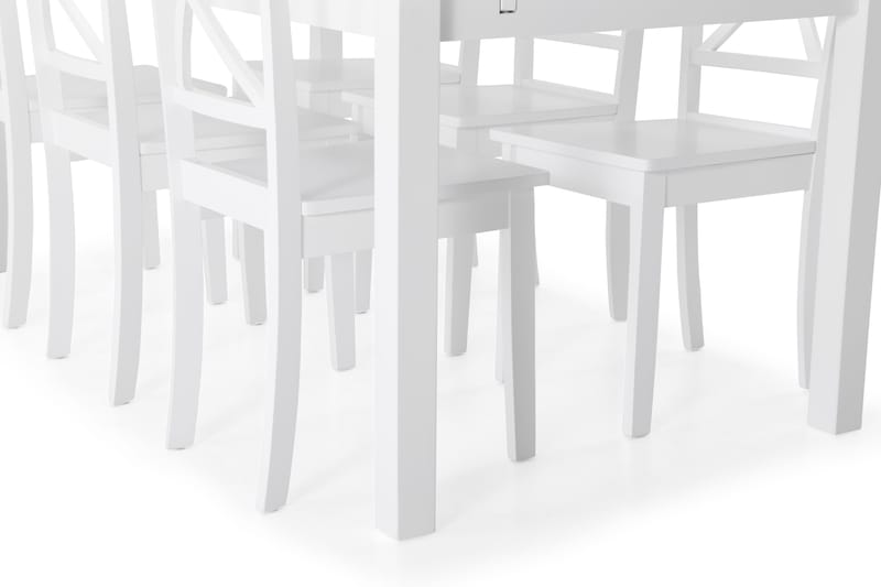 Jasmin Spisebord med 6 Mirimar stoler - Hvit - Spisegrupper