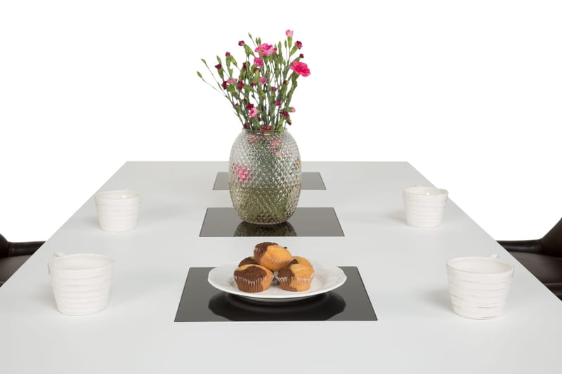 Jasmin Spisegruppe 180 cm med 6 Tuva Lenestol - Hvit/Brun PU - Møbler - Bord - Spisegrupper