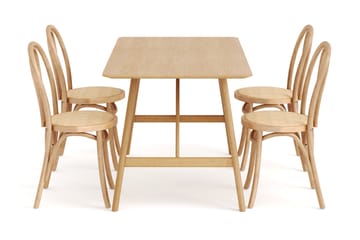 Jerup Spisebord 140 cm  med 4 Risaberga Spisestolerar - Natur - Møbler - Bord - Spisegrupper