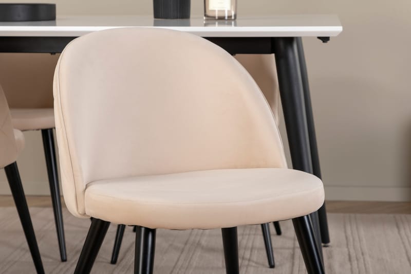 Jimmy spisebord med 4 Fløyel Spisestol - Møbler - Bord - Spisegrupper