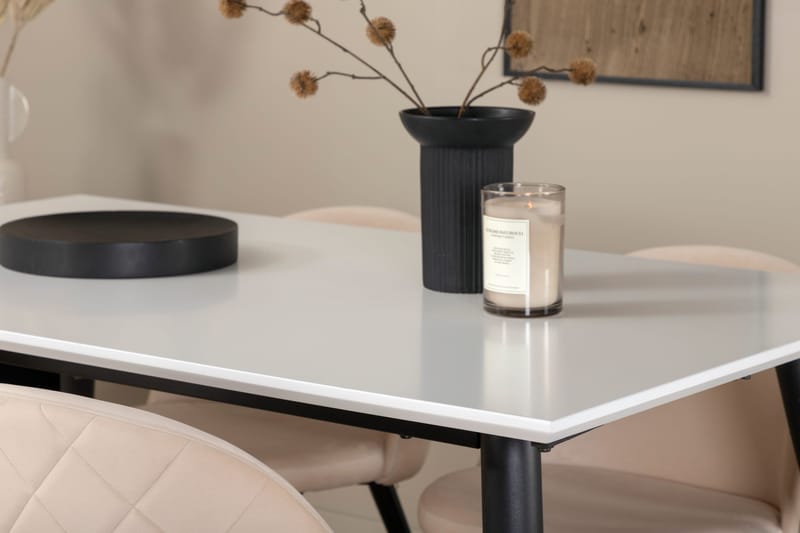 Jimmy spisebord med 4 Fløyel Spisestol - Møbler - Bord - Spisegrupper