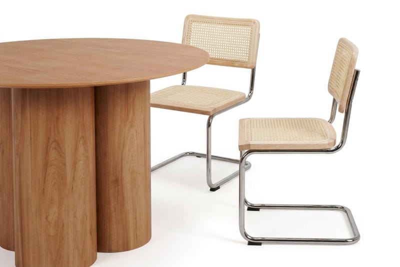 Juno spisegruppe rund 110 cm Eik med 4 Build spisestoler - Eik - Møbler - Bord - Spisegrupper