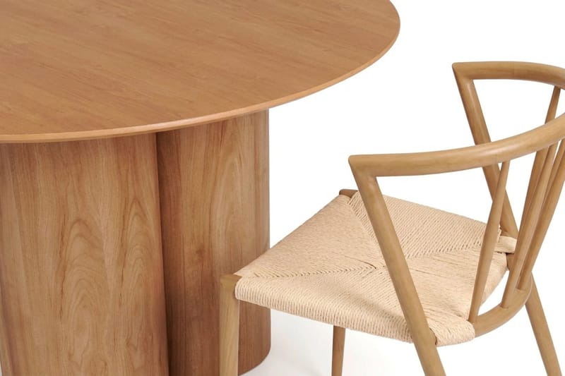 Juno spisegruppe rund 110 cm eik med 4 Winston spisestoler - Eik - Møbler - Bord - Spisegrupper
