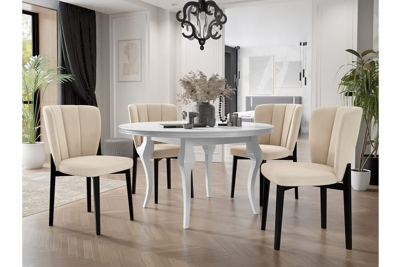 Kendale Spisegruppe - Beige/hvit/svart - Møbler - Bord - Spisegrupper