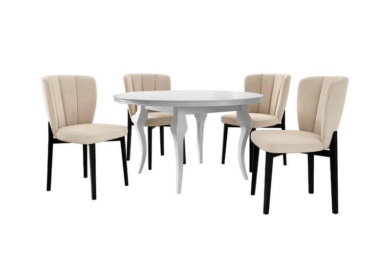 Kendale Spisegruppe - Beige/hvit/svart - Møbler - Bord - Spisegrupper