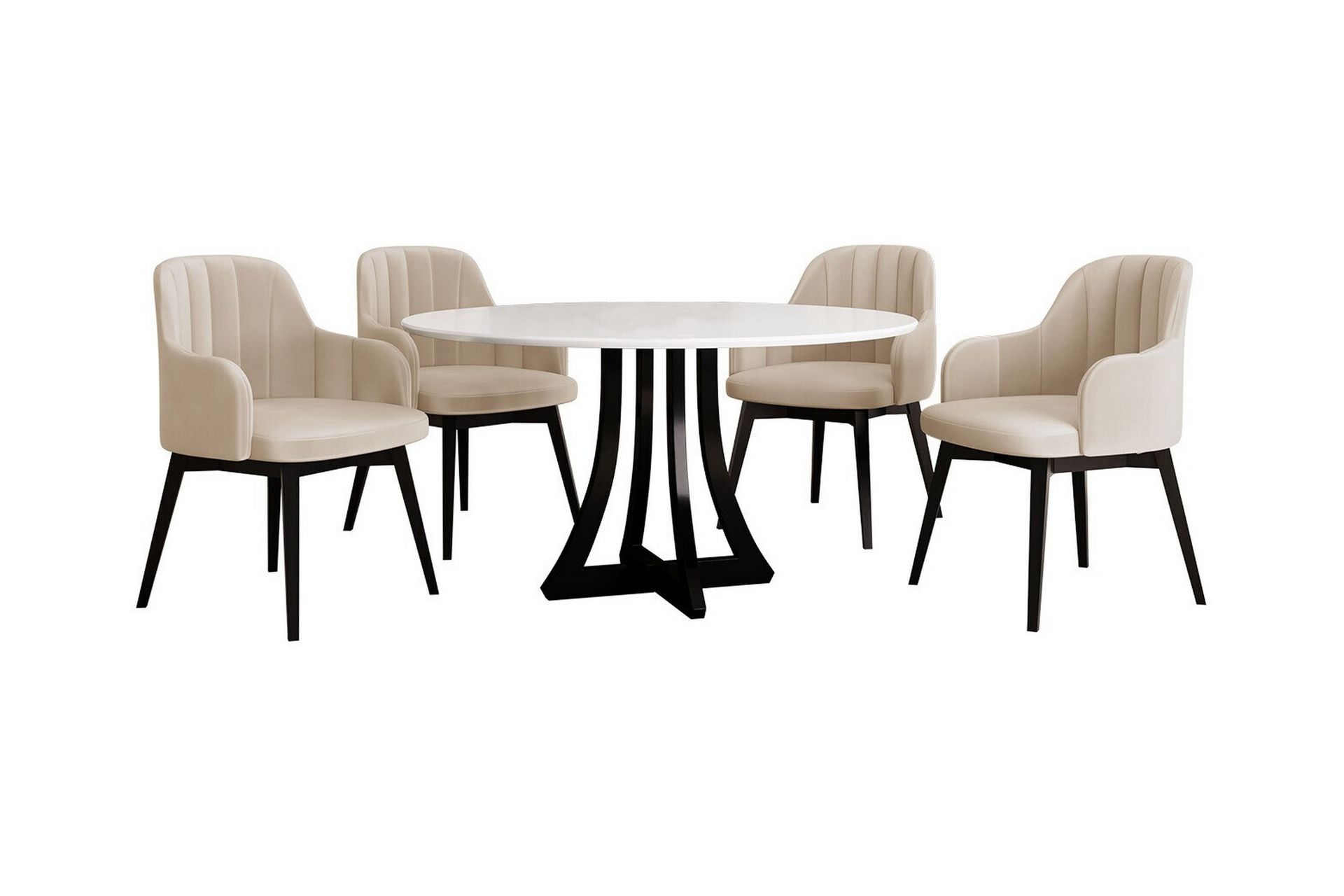 Kendale Spisegruppe - Beige/Svart/Hvit - Møbler - Bord - Spisegrupper