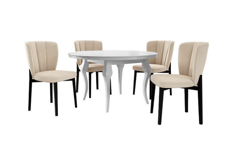 Kendale Spisegruppe - Beige/Svart/Hvit - Møbler - Bord - Spisegrupper