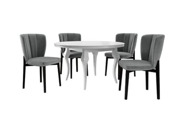 Kendale Spisegruppe - Hvit/Svart/Grå - Møbler - Bord - Spisegrupper