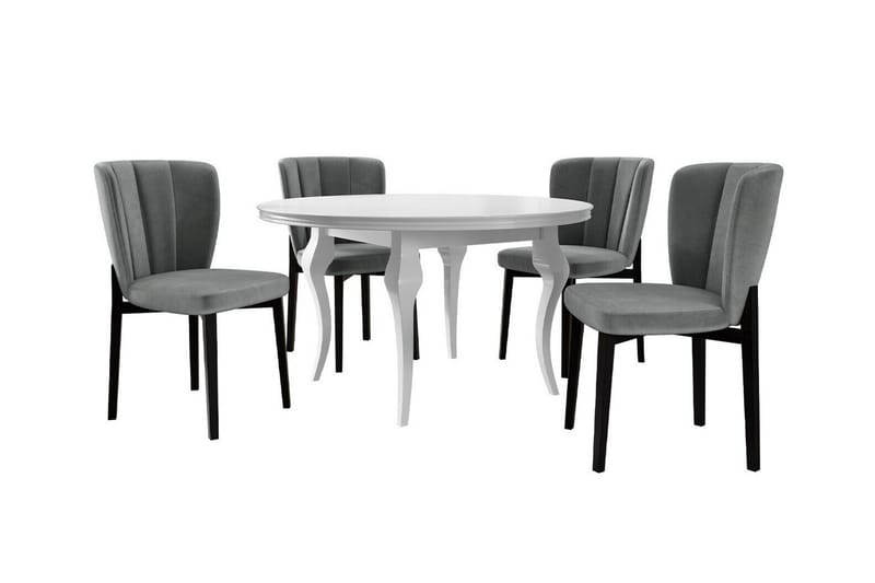 Kendale Spisegruppe - Hvit/Svart/Grå - Møbler - Bord - Spisegrupper