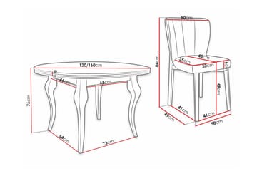 Kendale Spisegruppe - Hvit/Svart/Grå - Møbler - Bord - Spisegrupper