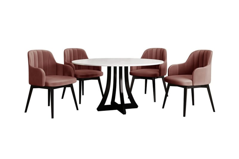 Kendale Spisegruppe - Rosa/Svart - Møbler - Bord - Spisegrupper