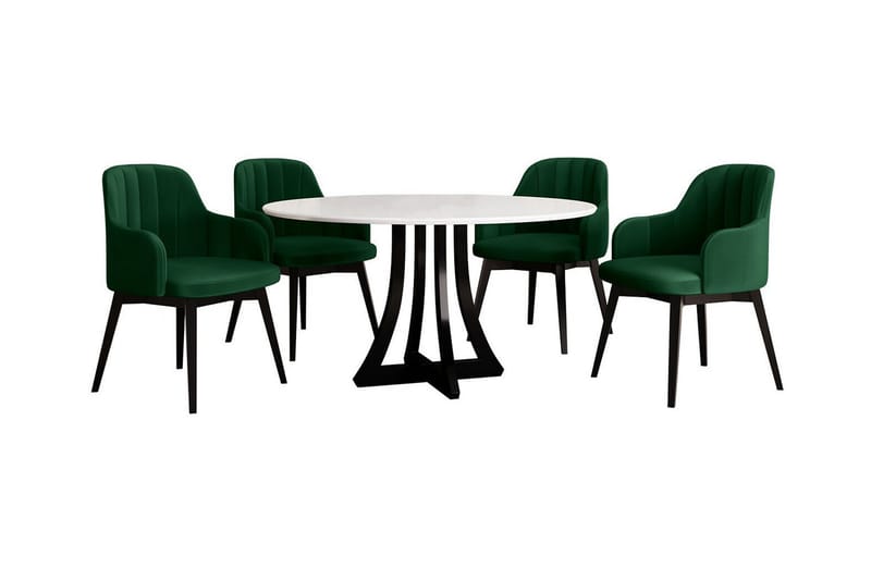 Kendale Spisegruppe - Svart/Grønn - Møbler - Bord - Spisegrupper
