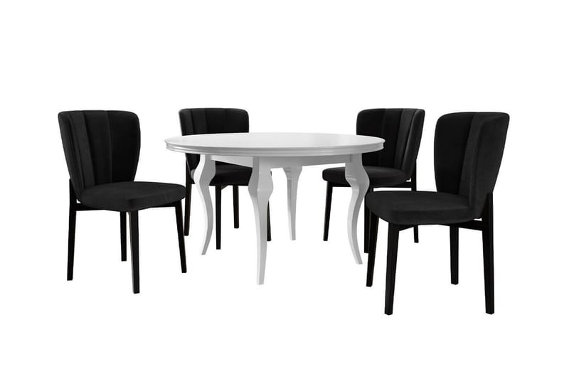 Kendale Spisegruppe - Svart/Hvit - Møbler - Bord - Spisegrupper