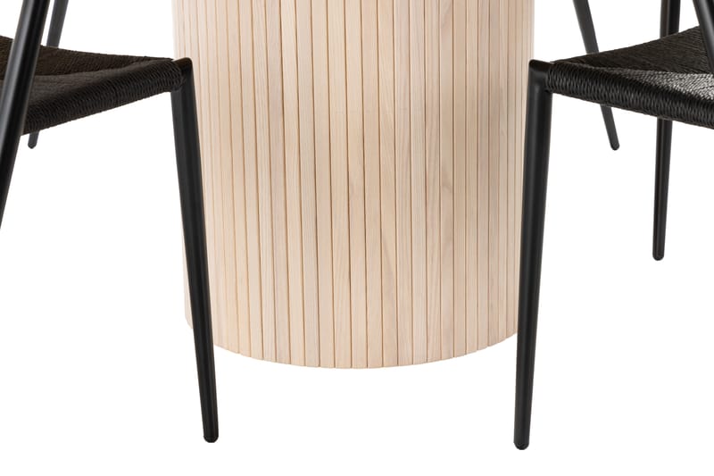 Kobberbo Spisegruppe 130 cm Rund inkl 4 Winston Stoler - Beige/Svart - Møbler - Bord - Spisegrupper