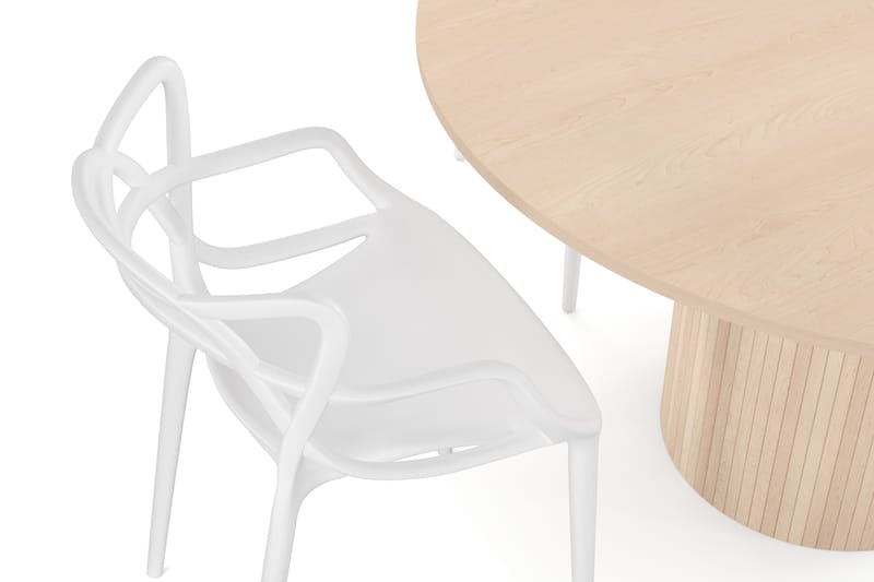 Kopparbo Spisegruppe 130 cm Rund inkl. 4 Daye Stoler - Beige / Hvit - Møbler - Bord - Spisegrupper