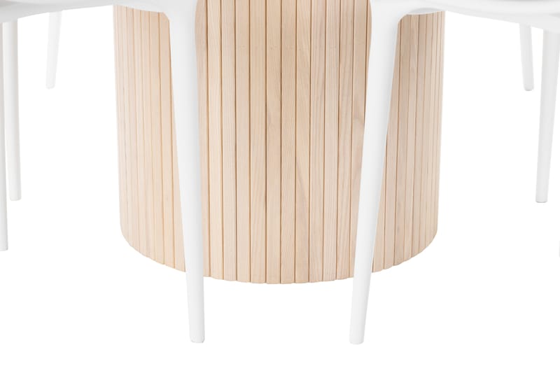 Kopparbo Spisegruppe 130 cm Rund inkl. 4 Daye Stoler - Beige / Hvit - Møbler - Bord - Spisegrupper