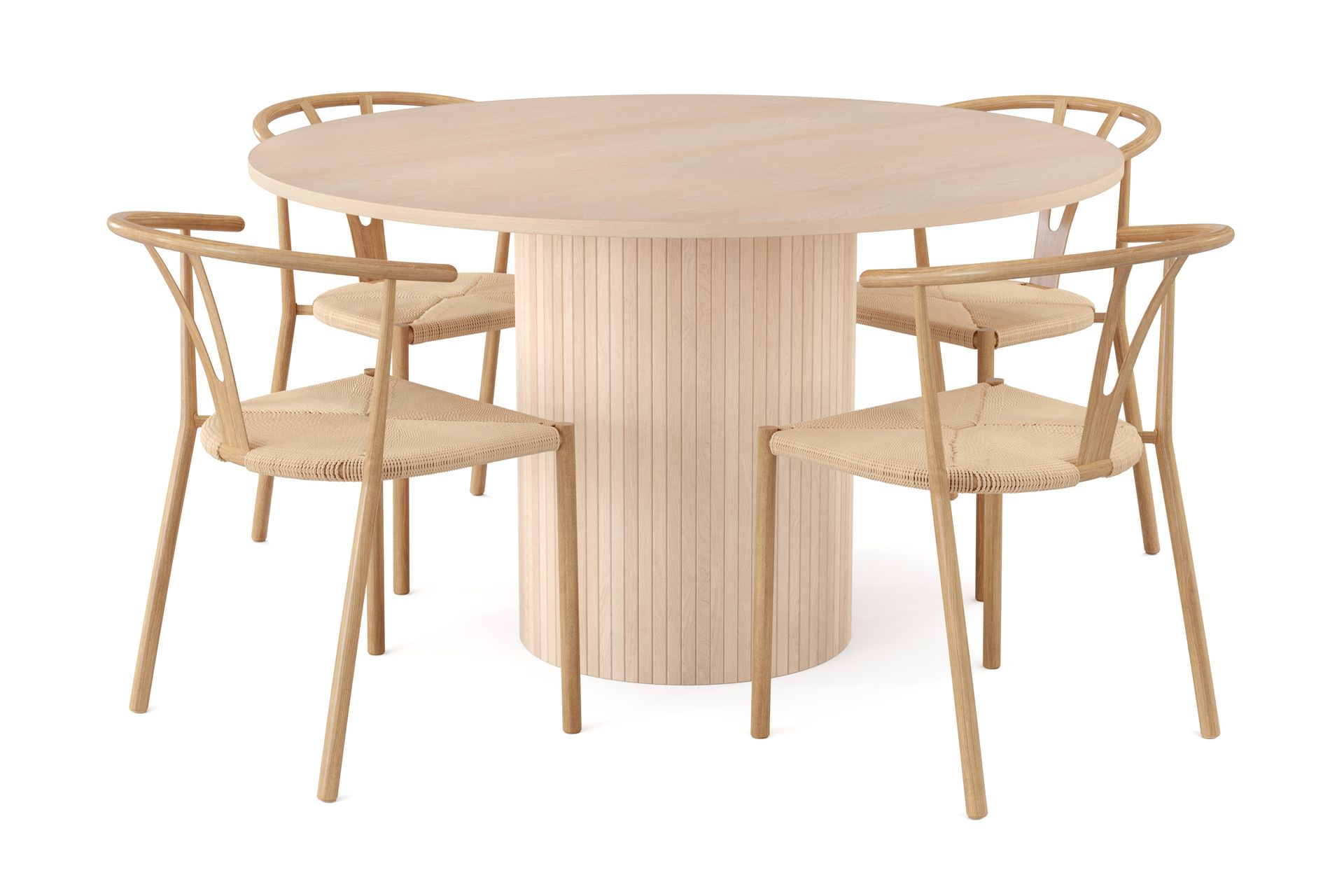 Kopparbo Spisegruppe 130 cm Rund inkl. 4 Elysia Stoler - Svart/Brun - Møbler - Bord - Spisegrupper