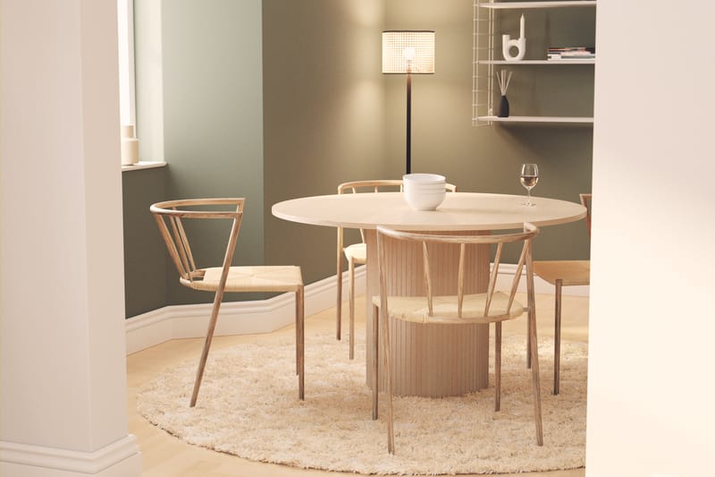 Kopparbo Spisegruppe 130 cm Rund inkl. 4 Winston Stoler - Svart/Brun - Møbler - Bord - Spisegrupper