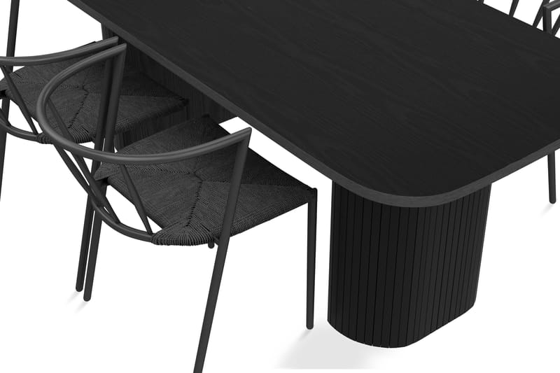 Kopparbo Spisegruppe 200 cm inkl. 4 Winston Stoler - Svart - Møbler - Bord - Spisegrupper