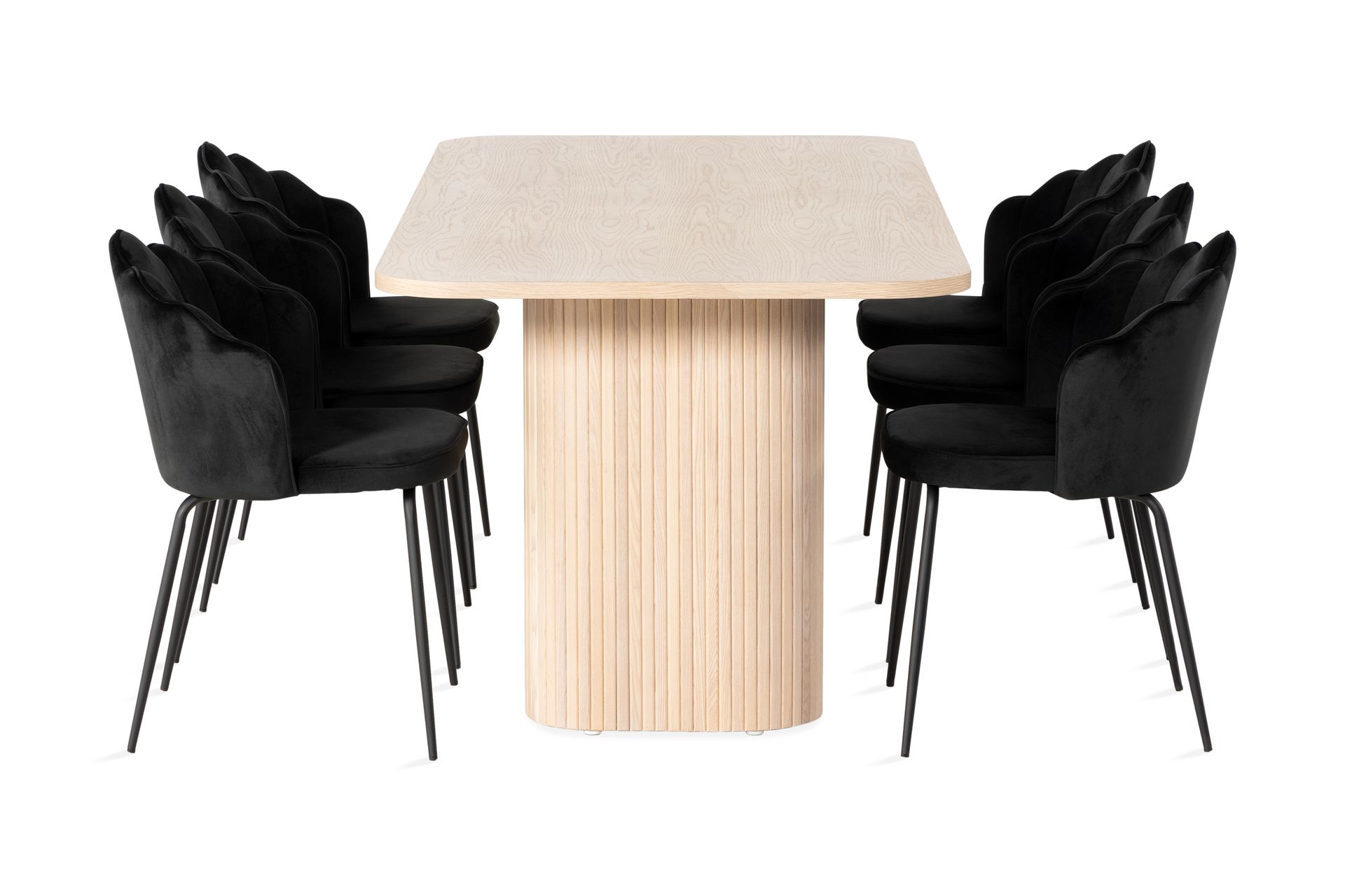 Kopparbo Spisegruppe 200 cm inkl. 6 Broddhult Stoler - Hvit/Svart - Møbler - Bord - Spisegrupper