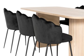 Kopparbo Spisegruppe 200 cm inkl. 6 Broddhult Stoler - Hvit/Svart - Møbler - Bord - Spisegrupper