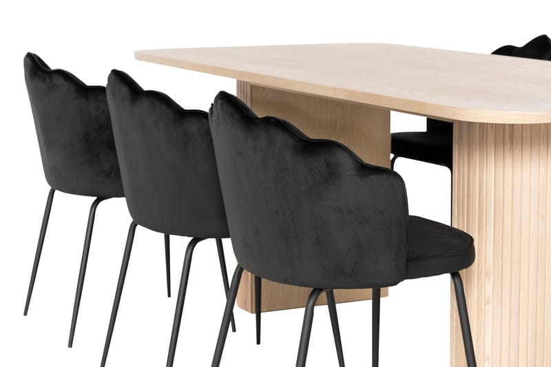 Kopparbo Spisegruppe 200 cm inkl. 6 Broddhult Stoler - Hvit/Svart - Møbler - Bord - Spisegrupper