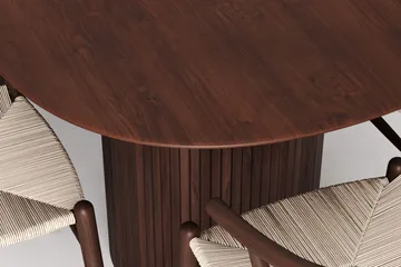 Kopparbo spisegruppe oval 220 cm valnøtt med 6 Dastoori spisestoler - Valnøtt - Møbler - Bord - Spisegrupper