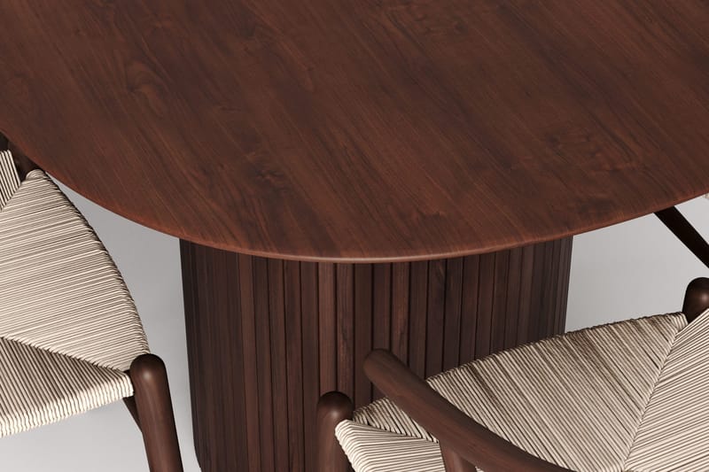 Kopparbo spisegruppe oval 220 cm valnøtt med 6 Dastoori spisestoler - Valnøtt - Møbler - Bord - Spisegrupper