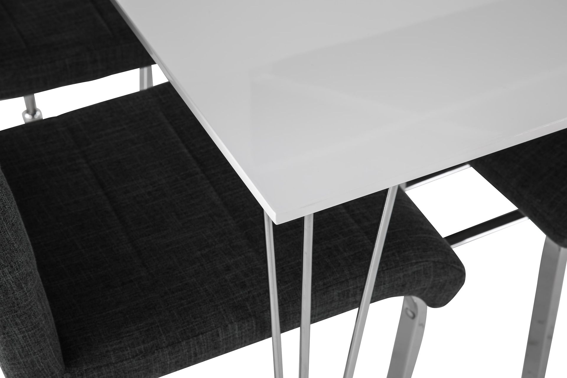 Kronblom Spisegruppe 120 cm med 4 Cibus Stol - Hvit/Krom/Grå - Møbler - Bord - Spisegrupper