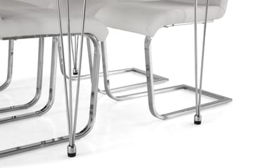 Kronblom Spisegruppe 120 cm med 4 Cibus Stol - Hvit/Krom/Hvit PU - Møbler - Bord - Spisegrupper