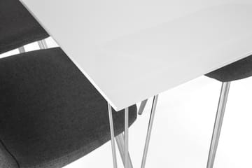 Kronblom Spisegruppe 120 cm med 4 Nibe Stoler - Hvit/Krom/Grå - Møbler - Bord - Spisegrupper