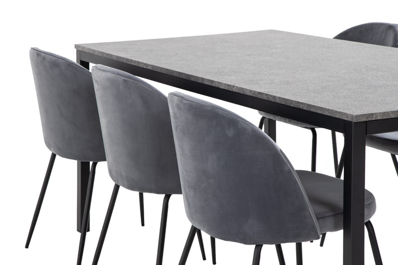Kullaberg Spisegruppe 180 cm inkl 6 Felipe Spisestoler - Grå - Møbler - Bord - Spisegrupper
