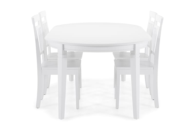 Läckö Forlengningsbart Spisebord 150 cm Ovalt - Hvit - Spisegrupper