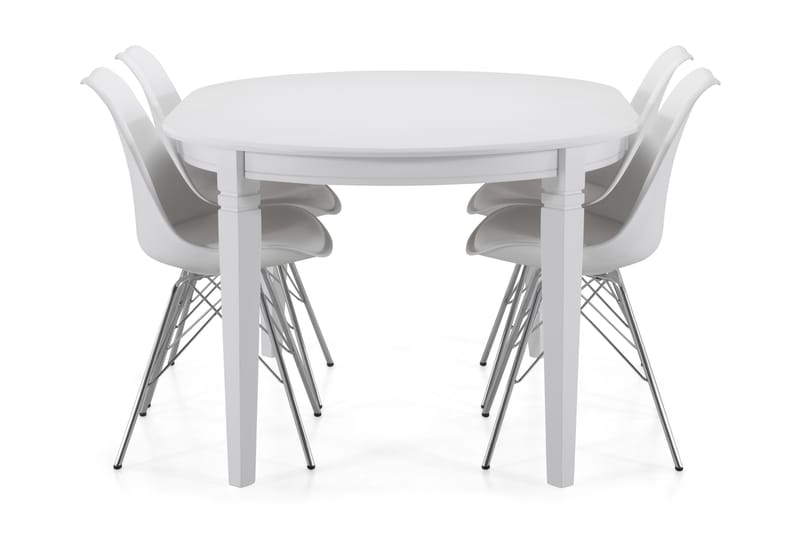 Läckö Forlengningsbart Spisebord 150 cm Ovalt - Hvit - Møbler - Bord - Spisegrupper