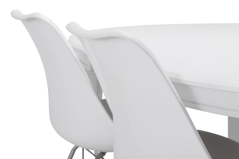 Läckö Forlengningsbart Spisebord 150 cm Ovalt - Hvit - Spisegrupper