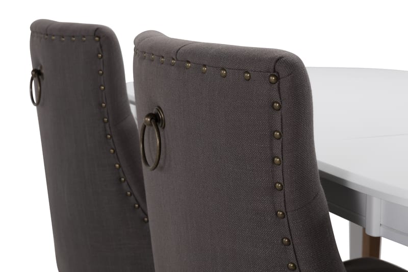 Läckö Forlengningsbart Spisebord 150 cm Ovalt - Hvit/Beige/Grå - Møbler - Bord - Spisegrupper