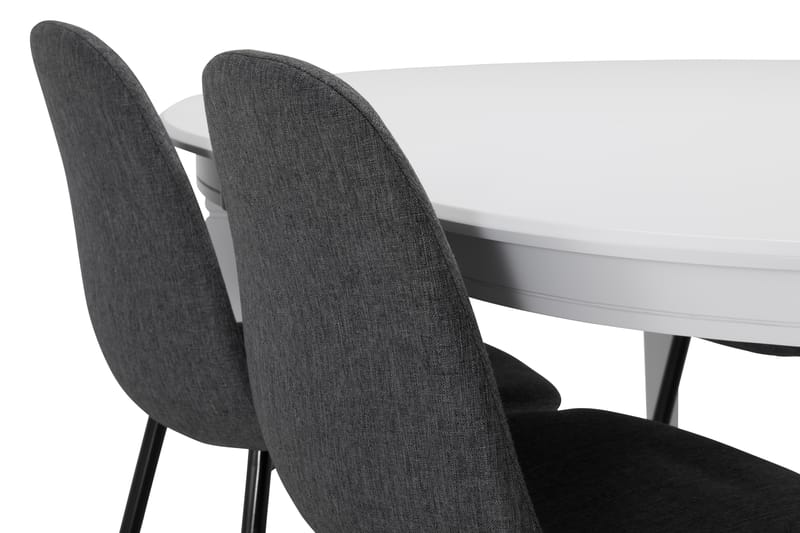 Läckö Forlengningsbart Spisebord 150 cm Ovalt - Hvit/Svart - Møbler - Bord - Spisegrupper