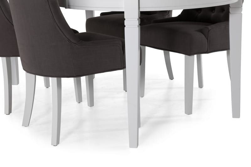 Läckö Forlengningsbart Spisebord 150 cm Ovalt - Hvit/Svart/Grå - Spisegrupper