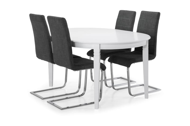 Läckö Spisebord med 4 Cibus stoler - Grå - Spisegrupper