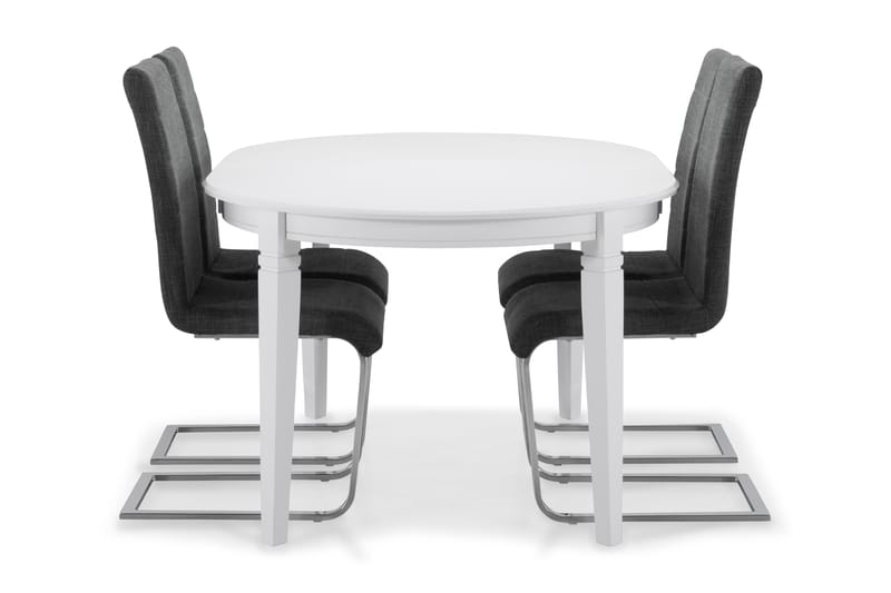 Läckö Spisebord med 4 Cibus stoler - Grå - Spisegrupper
