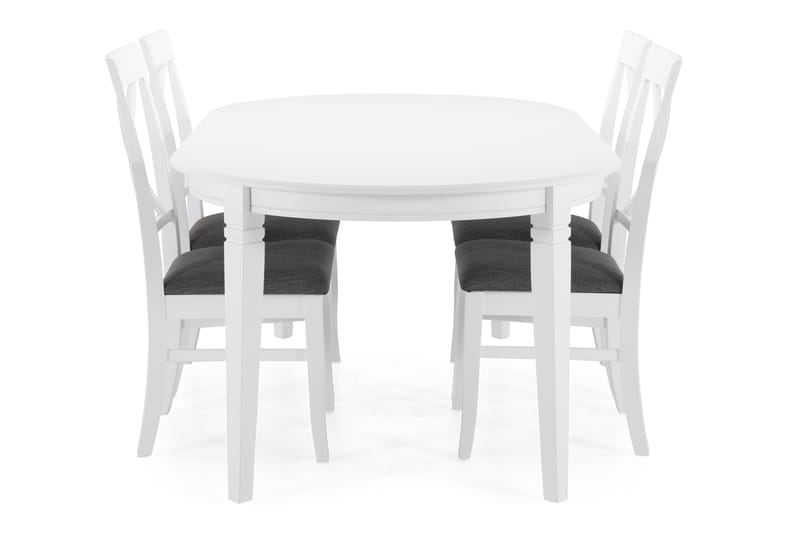 Läckö Spisebord med 4 Hartford stoler - Hvit - Spisegrupper