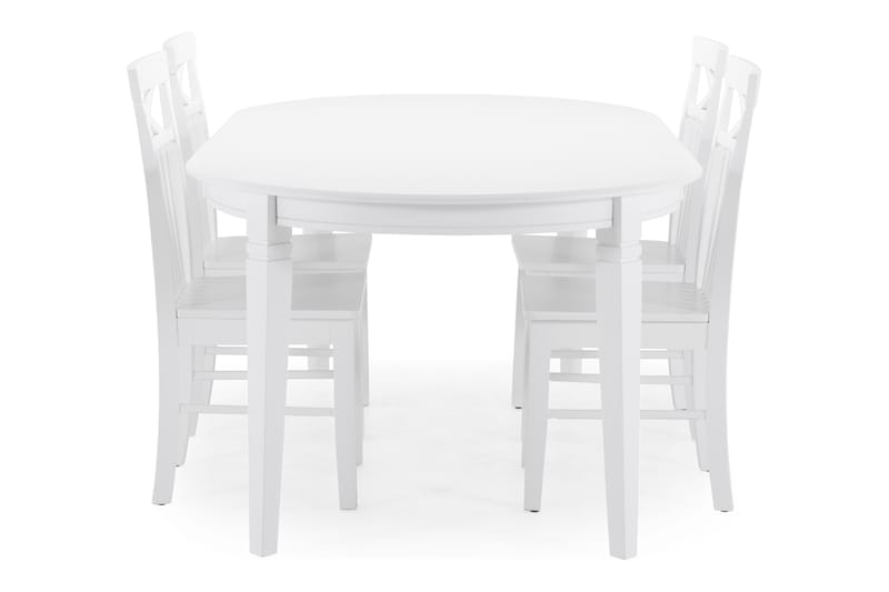 Läckö Spisebord med 4 Michigan stoler - Hvit - Spisegrupper