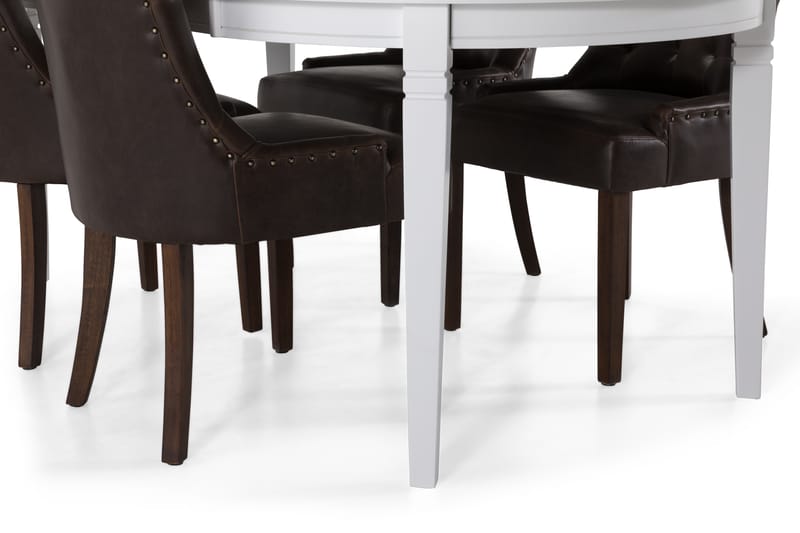 Läckö Spisebord med 4 Tuva stoler - Hvit/Brun - Spisegrupper
