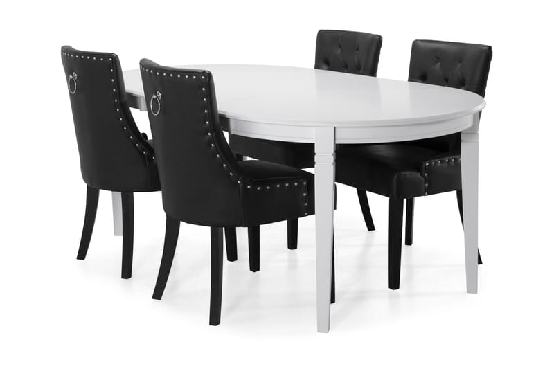 Läckö Spisebord med 4 Tuva stoler - Svart - Spisegrupper