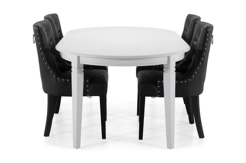 Läckö Spisebord med 4 Tuva stoler - Svart - Spisegrupper
