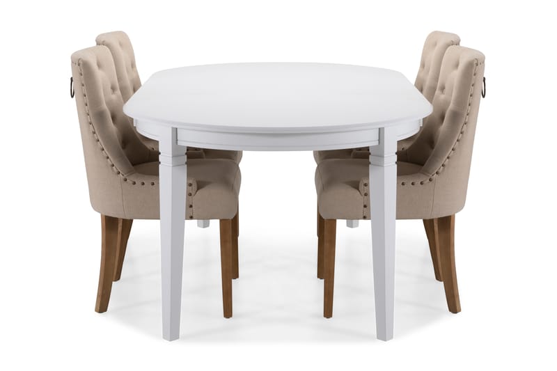Läckö Spisebord med 4 Viktoria stoler - Beige - Møbler - Bord - Spisegrupper