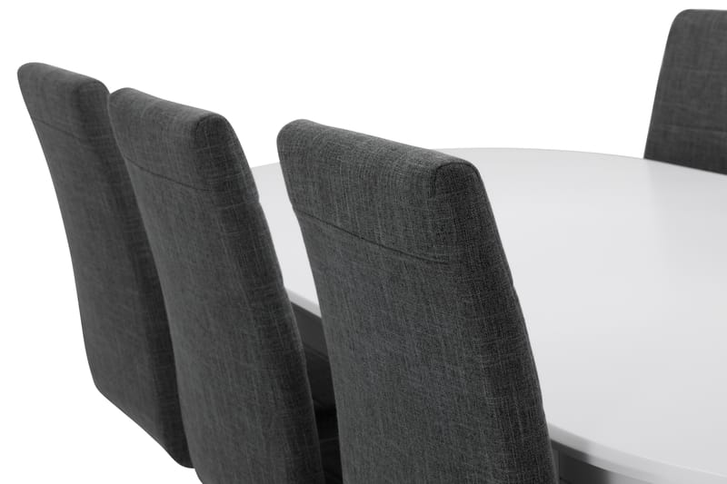 Läckö Spisebord med 6 Cibus stoler - Hvit/Grå - Spisegrupper