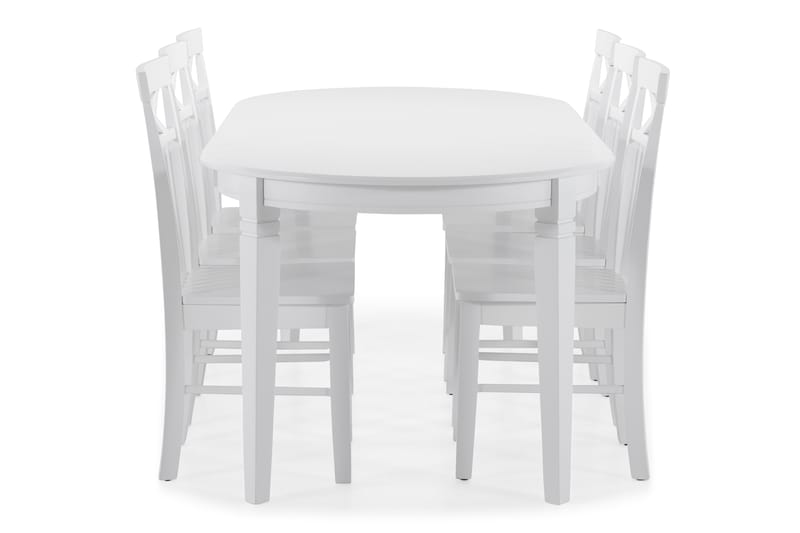 Läckö Spisebord med 6 Michigan stoler - Hvit - Spisegrupper